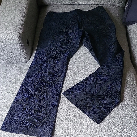 Cache Luxe Navy Textured Wide Vintage Leg Pants - Picture 6 of 8